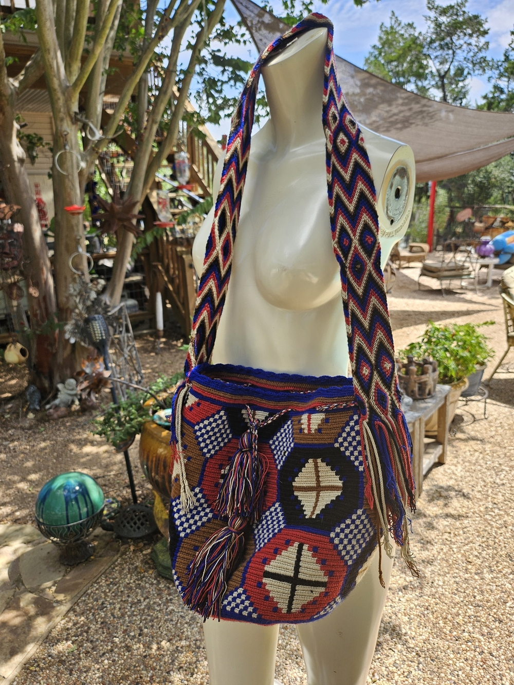 Handwoven Multicolor Geometric Bohemian Hobo Bucket Bag Crossbody
